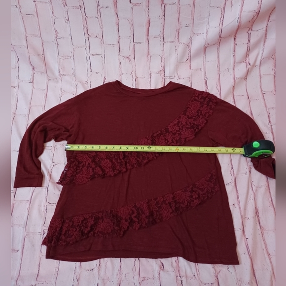 🤍 GUC Joe Boxer Women's Burgandy Long Sleeve Shirt Size 3X - Picture 7 of 11